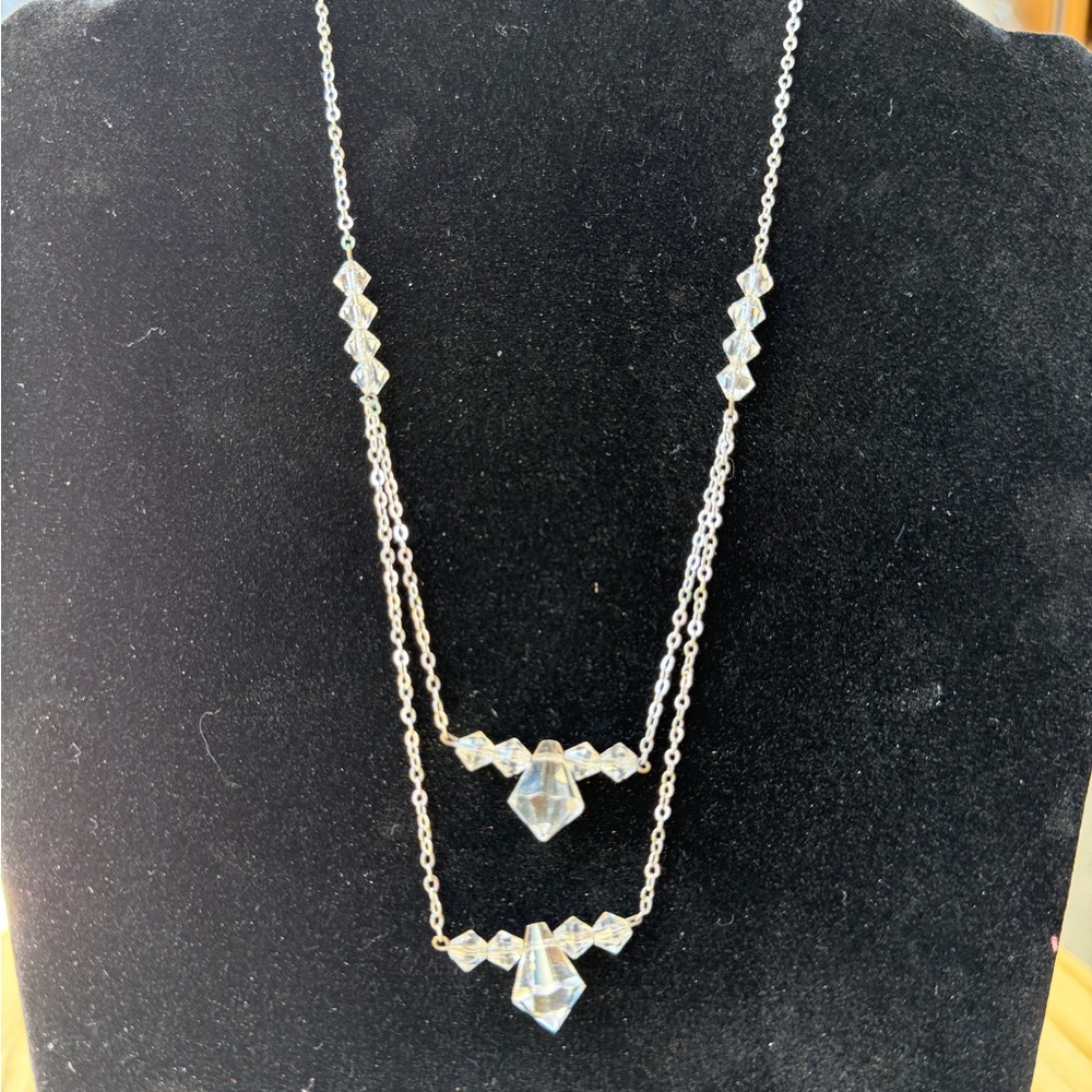 Elegant Silver Crystal Necklace